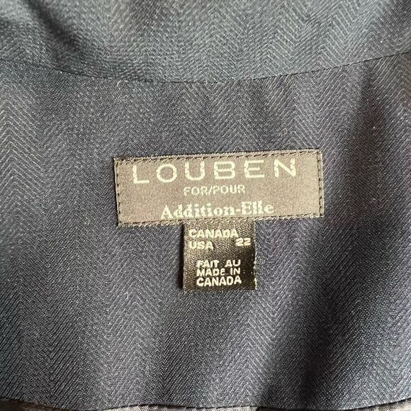 Louben Blazer Jacket Womens Size 22 Blue Lined Business Office Career - Picture 2 of 7